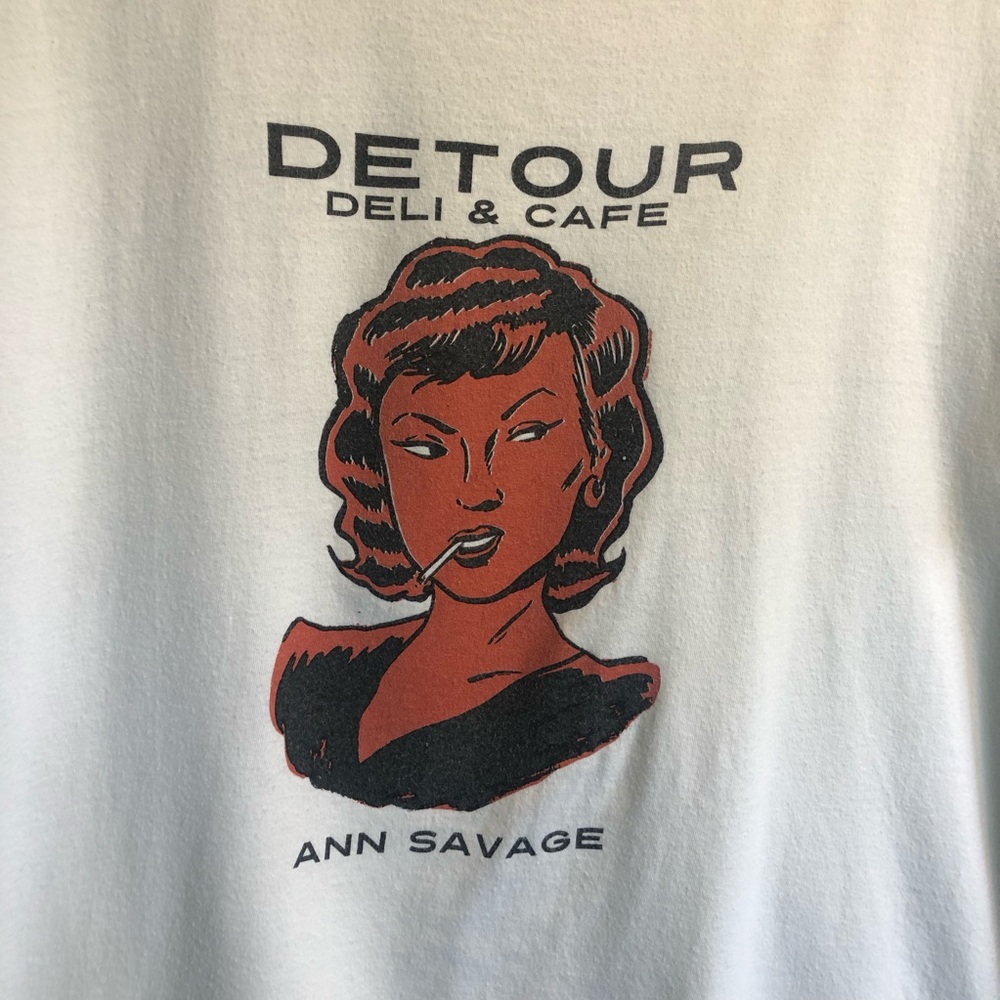 Detour Deli & Cafe Ann Savage T Shirt White